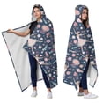 thumbnail image 2 of Wearable Blanket,Rainbow Princess Pattern Hooded Wearable Sherpa Blanket for Adults & Teens,Winter Poncho Shawl Wrap Cape Thick Warm,60"x80", 2 of 5