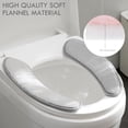 thumbnail image 3 of Thick and Warm Toilet Seat Cushion Cover - with Sticky Toilet Seat Cushion - Washable and Reusable Mat for Winter - Double Flap Separation, TPR Back Adhesive, Soft and Protective (Grey), 3 of 3
