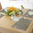 thumbnail image 4 of Ambesonne Indie Place Mats Set of 4, Stripes Tropical Bananas, Standard Size, Black White Yellow, 4 of 6