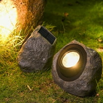 Solar Garden Rock Lights Outdoor Decorative, LED Waterproof Solar Pathway Lights,Solar Spot Lights Outdoor, for Ideal for Garden Walkway Pathway Patio