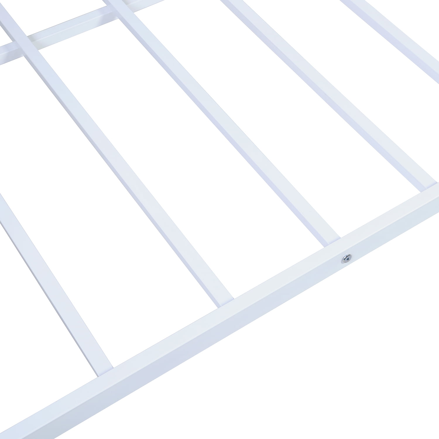 Kepooman Twin-over-Full Modern Steel Bunk Bed with Guardrail & Ladder for Bedroom, 77.2" x 54.7" x 66.5", White Kepooman Twin-over-Full Modern Steel Bunk Bed with Guardrail & Ladder for Bedroom, 77.2" x 54.7" x 66.5", White