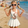 thumbnail image 3 of DISNIMO Bunny Flower Printed Girls Swimsuits One-Piece Swimwear with Skirt Hawaiian Summer Swim Dress Quick Dry Bathing Suit for Beach Pool Party, 3 of 8