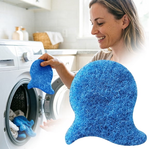 2PCS Laundry Pet Removal Fish, Microfiber Surface for Lint and Dander, Reusable Lint Remover for Pet Hair for Washing Machine, Pet Catcher for Home - Blue
