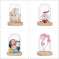thumbnail image 6 of 10 Sets Mini Eternal Flower Glass Dome Cloche Clear Glass Display Case with 2 Colors Wooden Base Bell Jar Cloche for Centerpieces Plants Rocks Specimens Decorations Crafts 3.9x2.5 cm, 6 of 7