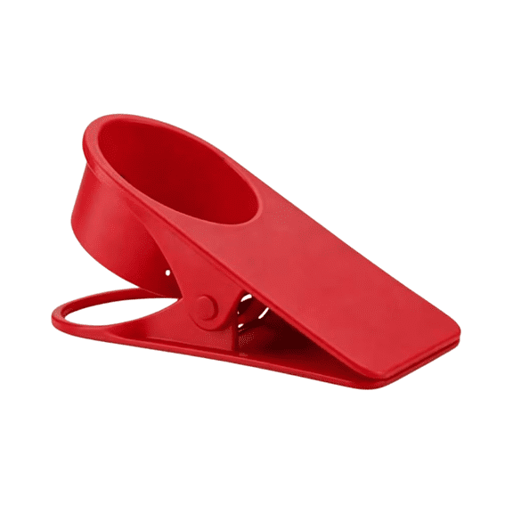 chaungfeng Drink Cup Holder Clip - Home Office Table Desk Side Huge Clip, Water Drink Beverage Soda Coffee Mug Holder Cup Saucer Clip Design (Red)