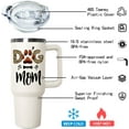 thumbnail image 3 of Dog Mom Gifts for Women,40oz Dog Tumbler with Handle and Straw, Dog Mom Paw Print Animal Stainless Steel Travel Coffee Mug Cup, 3 of 6