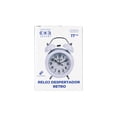 thumbnail image 2 of Reloj Despertador Campana Retro Analógico Estilo Vintage Alarma Decorativo Retro Retroiluminación (Blanco), 2 of 11