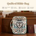 thumbnail image 4 of FOR U DESIGNS Navajo Wolf Ethnic Tribel Pattern Bible Cover Quilted Protective Church Organizer Holder Bag Large Capacity Church Bag Bible Protective Christian Bible Accessories, 4 of 7