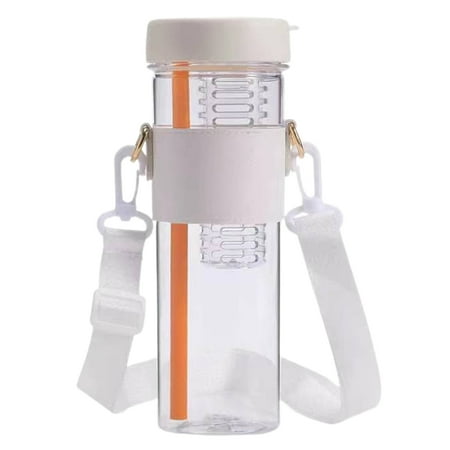 

HomeLife 850ml Water Bottle Folding Straw Large Capacity Tea Filter Adjustable Strap Fruit Tea Water Cup for Outdoor
