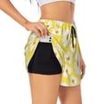 thumbnail image 2 of Bixox Women's Daisies Flowers pattern 2 in 1 Running Shorts - Lightweight Athletic Workout Gym Yoga Shorts Liner with Pockets - Small, 2 of 7