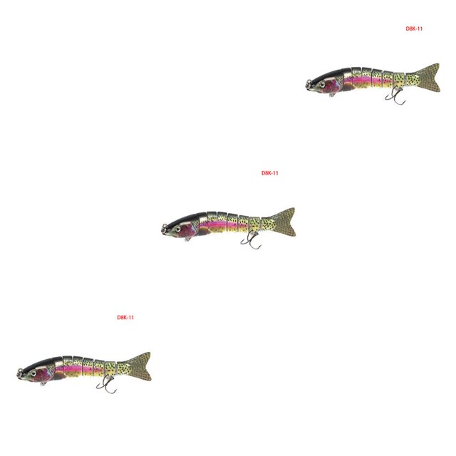 Eigraketly Bait Lure Crankbait Pesca Multi-seccional Hundimiento Swimbait con Garra Barb Hook, D8K-11 Type1 NO1 Eigraketly CBP141565