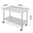 thumbnail image 3 of Stainless Steel Work Table, Food Prep Stainless Steel Table, Metal Table Cart Worktable with Caster Wheel, Commercial Workstation for Kitchen Restaurant Garage, Silver, 3 of 9