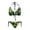Distressed Jamaica Flag Print, variant on Jamaican Flag Heart Print Halter Bikini Set Two Piece Triangle Swimsuit for Beach Vacation Pool Party Sexy Tie Side Bathing Suit for Women