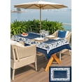 thumbnail image 4 of Outdoor Tablecloth with Umbrella Hole & Zipper, Navy Blue Spring Floral Rectangle Tablecloth 60x102 Inch, Vintage Elegant Summer Botanical Patio Table Cover Waterproof Table Cloth for Picnic/Party, 4 of 7