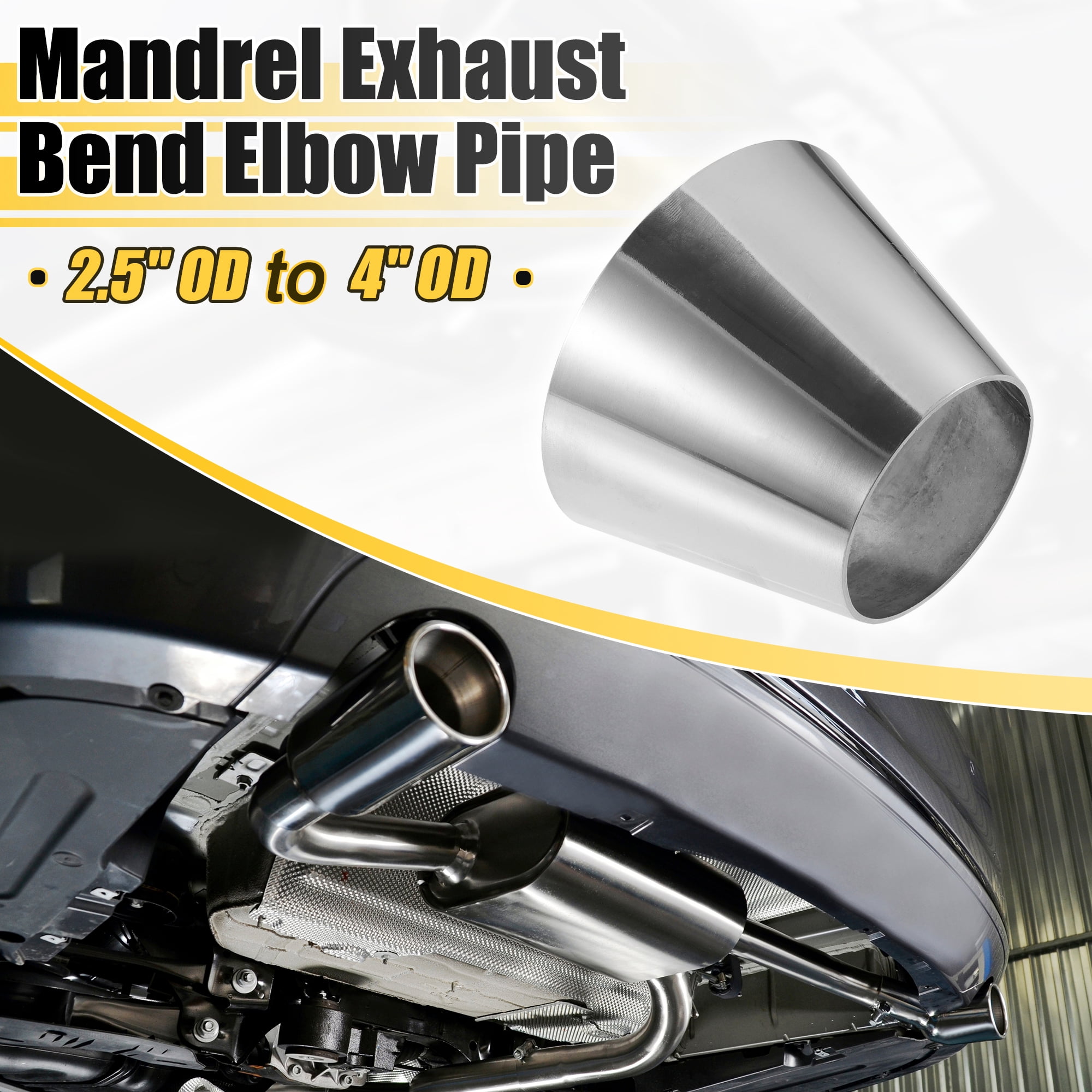 Unique Bargains Car Mandrel Exhaust Bend Elbow Pipe Concentric Reducer 1pcs 2.5"-4" OD