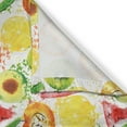 thumbnail image 3 of Fruits Kitchen Curtains, Paintbrush Mixed Plants Splash Watermelon Peach Avocado Design, Two Panels Drapes with Rod Pocket Room Decor, 55" X 45", Yellow Orange Fern Green, by Ambesonne, 3 of 3