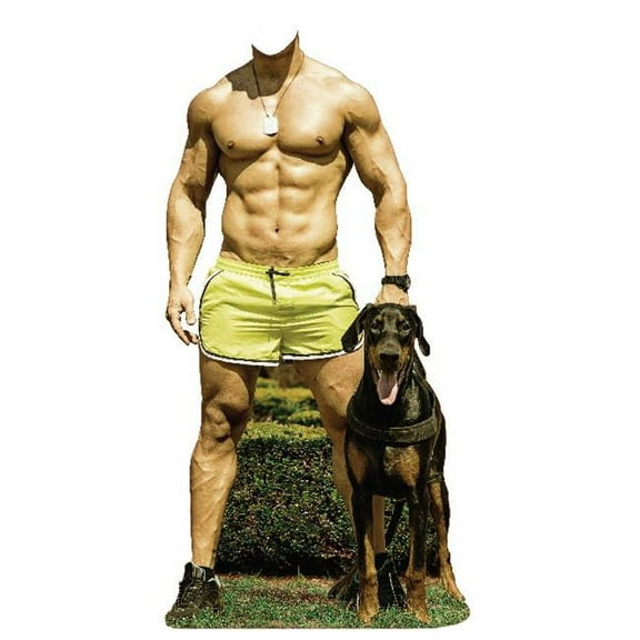 SC2164 Dog Walker Stand-In Cardboard Cutout