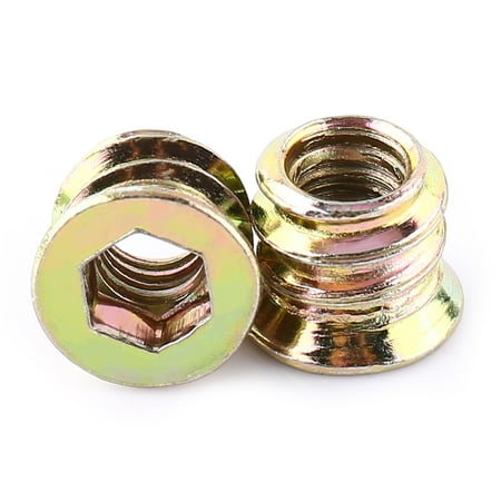 

Zinc Plated Carbon Steel Furniture Hex Drive Nut Wood Insert Nuts (M6*10mm)