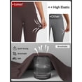 thumbnail image 4 of BALEAF Womens High Waisted Capri Leggings with Pockets Tummy Control Yoga Gym Pants Dark Brown XXXL, 4 of 6