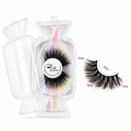 3D Curl Winged End Eye Elongated Fake Lashes Thick Handmade Natural False Eyelash Messy Cross Lash,candy shape