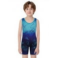 thumbnail image 2 of YiZYiF Kids Boys Geometric Print Wrestling Singlets Powerlifting Training Singlets Gym Sport Tank Top Light Blue 12, 2 of 7