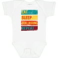 thumbnail image 3 of Inktastic Bull Riding Rodeo Eat Sleep Bull Riding Repeat Boys or Girls Baby Bodysuit, 3 of 5