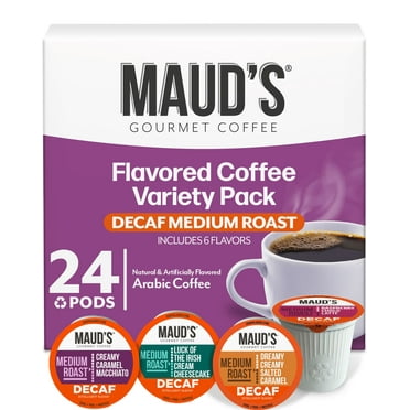 Maud's Flavored Decaf Coffee Pods Sampler Variety Pack, Compatible w/ K-Cup Brewers, 24ct
