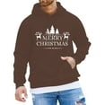 thumbnail image 1 of Chandail à Capuche à Manches Longues Imprimé Lettre Mode Décontractée de Noël pour Hommes, 1 of 4