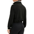 thumbnail image 3 of INSPIRE CHIC Onfers Women Half Zip Crop Sweatshirts Long Sleeve Oversized Pullover Sweaters Workout Fall Outfits with Pockets L Black White, 3 of 5