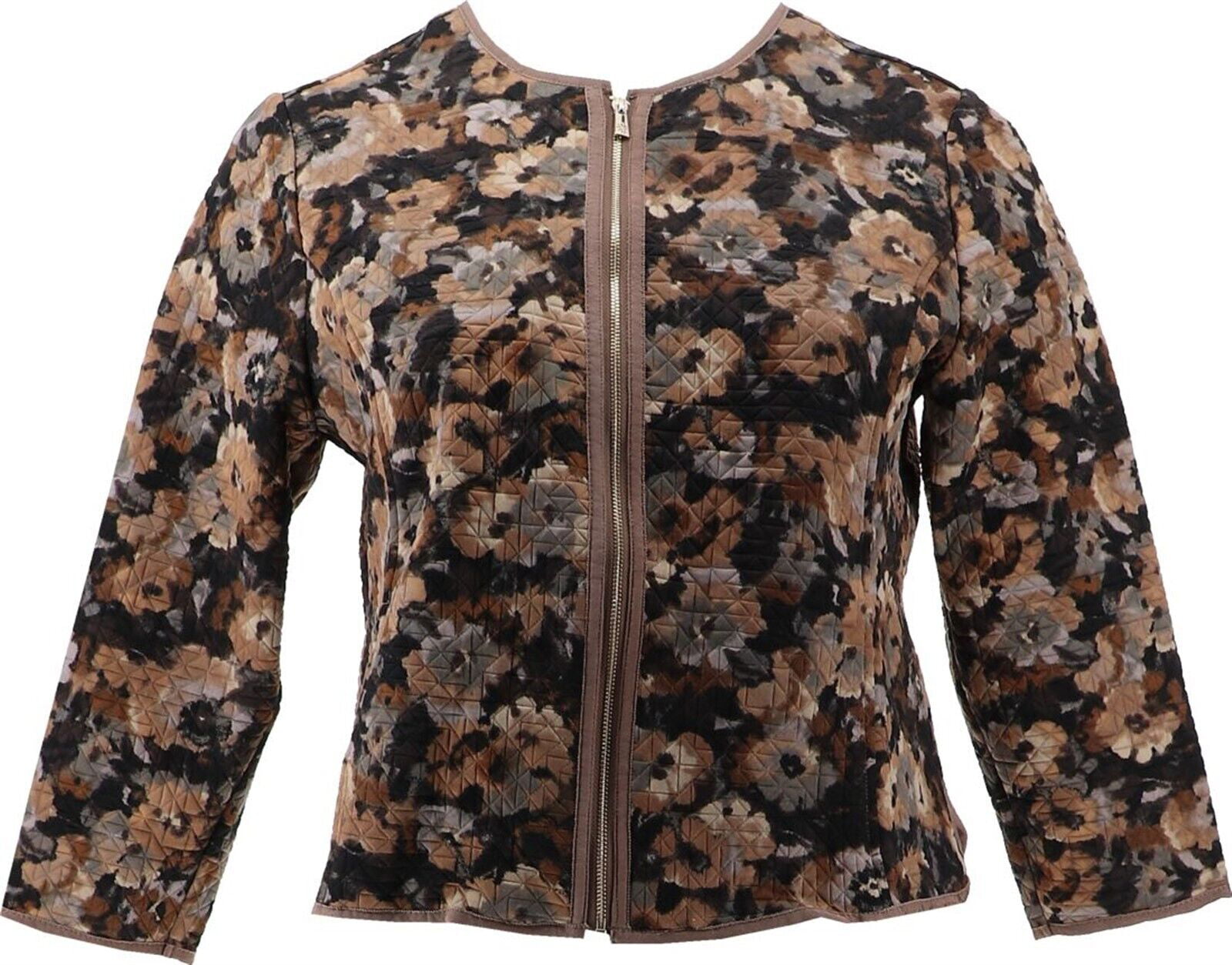 Isaac Mizrahi Floral Printed Knit Jacquard Jacket Women's A463980