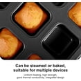 thumbnail image 3 of Molde para hornear brownie, mini moldes para hornear pan de calentamiento uniforme, bandeja para hornear negra, botes para pan, 3 of 4
