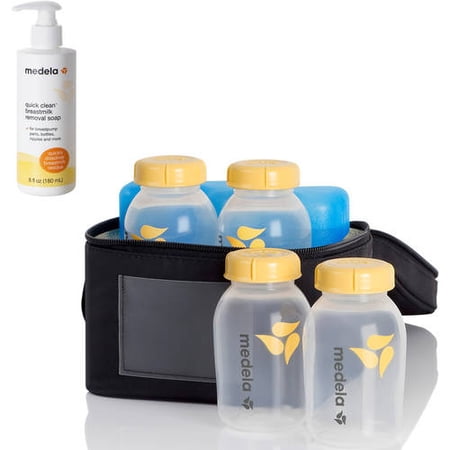 Medela Breastmilk Cooler Set with Bonus Quick Clean Soap, 6 Fl oz