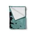 thumbnail image 2 of Nature Soft Flannel Fleece Throw Blanket, Boy and Girl Children Reading Under Tree a Bird Cage Bicycle, Cozy Plush for Indoor and Outdoor Use, 60" x 80", Pale Brown Seafoam Black, by Ambesonne, 2 of 6