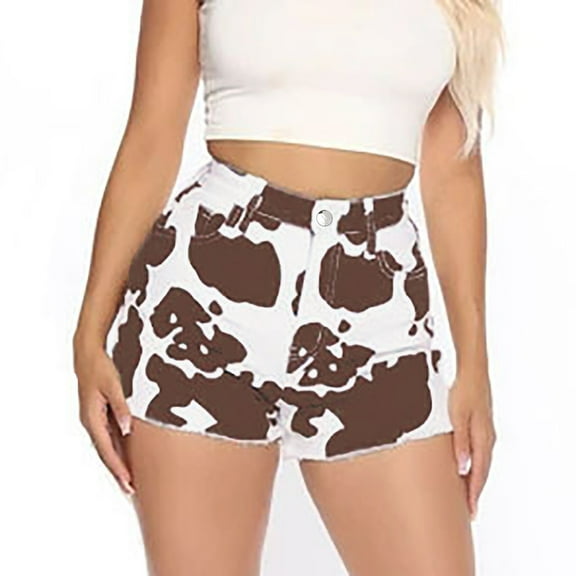Fshinging Shorts for Women Summer Casual Stretch Sexy Pocket Print Denim Fashion Zipper Dressy Work Shorts