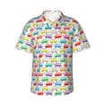 thumbnail image 1 of Fotbe Colorful Bus Camisa Hawaiana para Hombre Unisex – Camisa Casual de Verano con Botones de Manga Corta de Algodón y Lino,Large, 1 of 7