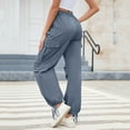 thumbnail image 4 of Women's Wide Leg Cargo Pants Baggy Smocked Waist Fashion Pants With Pockets, 4 of 5