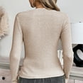 thumbnail image 4 of Ounisa Women's 2025 Fall Long Sleeve Oversized Crew Neck Solid Color Knit Pullover Sweater Tops, 4 of 6