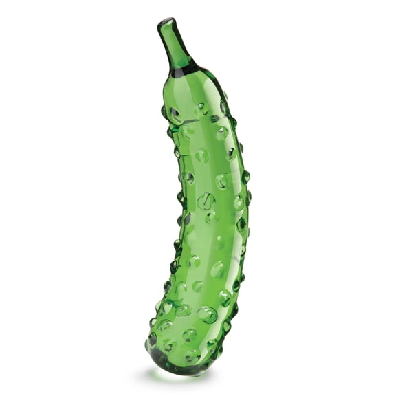 Glas Caressing Cucumber 8.2" Glass Dildo" Green