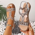 thumbnail image 2 of Rokment Women's Retro Indian Sparkling Rhinestones Wedge Dressy Slingback Sandals for Bride Wedding 2026 Beach Boho Mid Heels Elastic Ankle Strap Dress Summer Shoes Comfortable Silver Size 8.5, 2 of 7