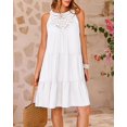 thumbnail image 3 of PRETTYGARDEN Women's Summer Hollow Out Halter Dresses Casual Sleeveless A-Line Tiered Swing Sundress Beach Vacation Mini Dress, 3 of 6