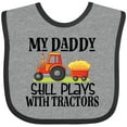 thumbnail image 3 of Inktastic Farming Daddy Plays with Tractors Boys or Girls Baby Bib, 3 of 4