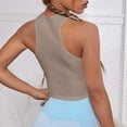 thumbnail image 5 of AherBiu Workout Tops for Women Cropped Ribbed Sports Bra Tank Top Sleeveless Athletic Cami Shirt, 5 of 7