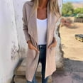 thumbnail image 5 of XFLWAM Women's Open Front Knit Coats Lightweight Cardigan Casual Long Sleeve Jacket Coat Fall Outerwear with Pockets Khaki XL, 5 of 8