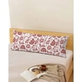 thumbnail image 5 of Boho Red Floral Body Pillow Cover 20 x 60 Inch Decorative Pillow Cover Vintage Farmhouse Paisley Plant Leaf Lumbar Pillowcase Seasonal Rectangle Cushion Case for Couch Sofa Bed Living Room, 5 of 7