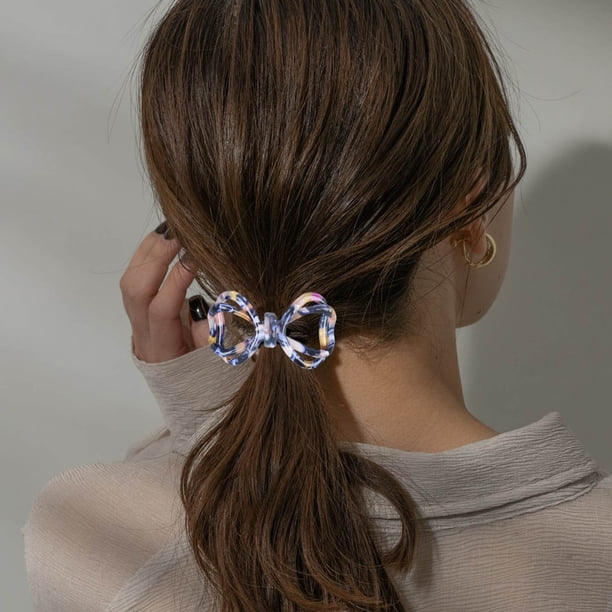 Fiudx Accesorios para El Cabello, Lazo Elástico de Alta Elasticidad, Elegante Diseño Floral de Perlas, Coletero Versátil de Acetato, Decoración con Trenza para Cola de Caballo, Ideal para Salidas Inf