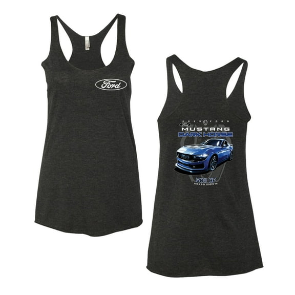 Wild Bobby 2025 Ford Mustang Dark Horse 500 HP 5.0L Women Tri-Blend Racerback Tank Top