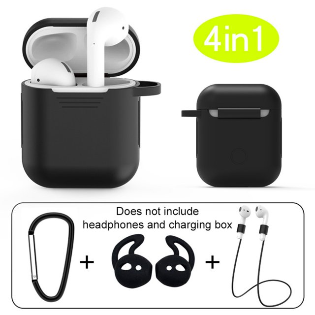 Gwong Electrónica 4pcs Auriculares Bolsa de almacenamiento Cubierta protectora de silicona de silicona a prueba de scratch para AirPods 1/2