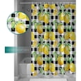 thumbnail image 3 of Lemon Shower Curtain Waterproof Polyester Fabric Shower Curtain Yellow Lemon Summer Fruit Black White Buffalo Check Plaid Curtain Decor Sets with Hooks for Bathroom Showers and Bathtubs 36x72inch, 3 of 6