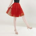 thumbnail image 2 of RUTAYY Women Dance Party High Waisted Ruffles Tulle Half Skirt Holiday Party TuTu Ballet Skirts Solid Color Casual Travel Skirts, 2 of 4