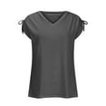 thumbnail image 4 of Besolor Short Sleeve Tops for Women V Neck Shirts Womens Shirts Dressy Casual Loose Tops Summer Tee Shirt, 4 of 7